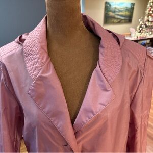 VTG 80s Totes Pink Hooded Water Resistant Trench Coat